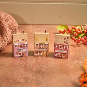 Cosy Book Club Wooden Houses Set of Three