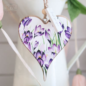 Floral Wooden Sentiment Hanging Heart