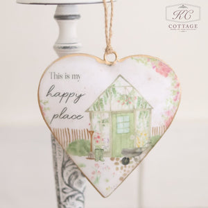 Cottage Metal Hanging Hearts