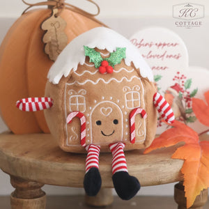 Christmas Gingerbread House Fabric Shelf Sitter