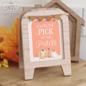 Autumn Pumpkin Harvest Mini A Frame Signs
