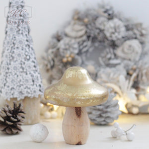 Christmas Wooden Mushroom Ornament