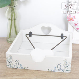 Wooden Floral Napkin Holder