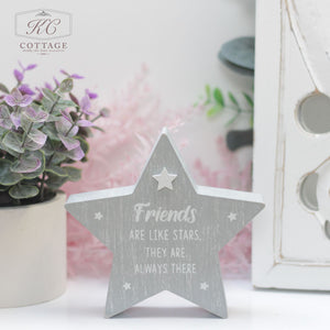 Friendship Grey Wooden Stars