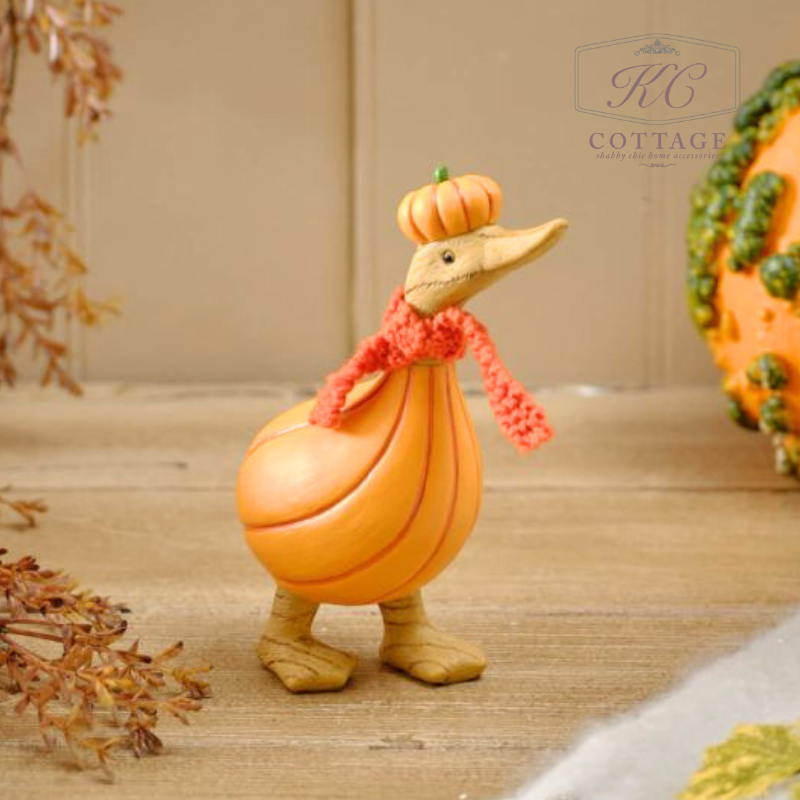 Autumn Pumpkin Standing Duck Ornament