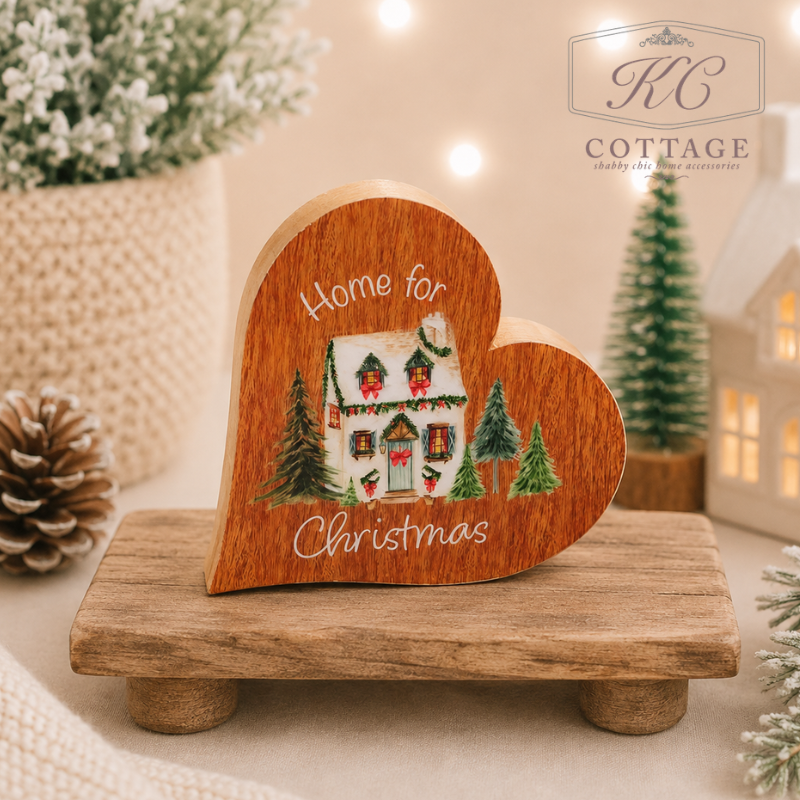 Christmas Mango Wooden Sleepy Heart