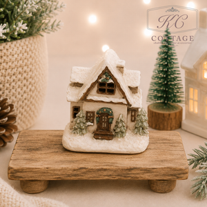 Christmas Resin House And Church Light-up Ornament