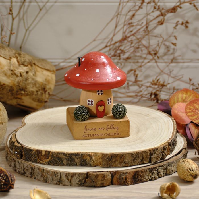 Autumn Red Toadstool Cottage Ornament