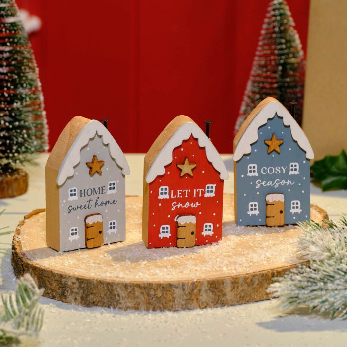 Christmas Cottage Snowy Wooden Houses