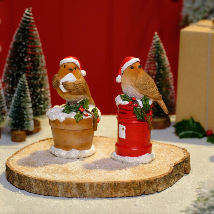 Christmas Festive Resin Robin Ornaments