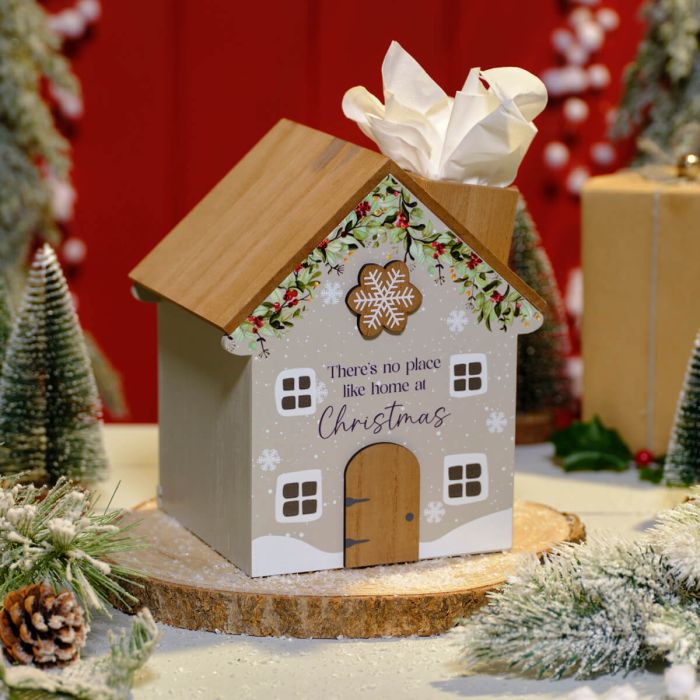 Christmas There is No Place like Home Tissue Holder House