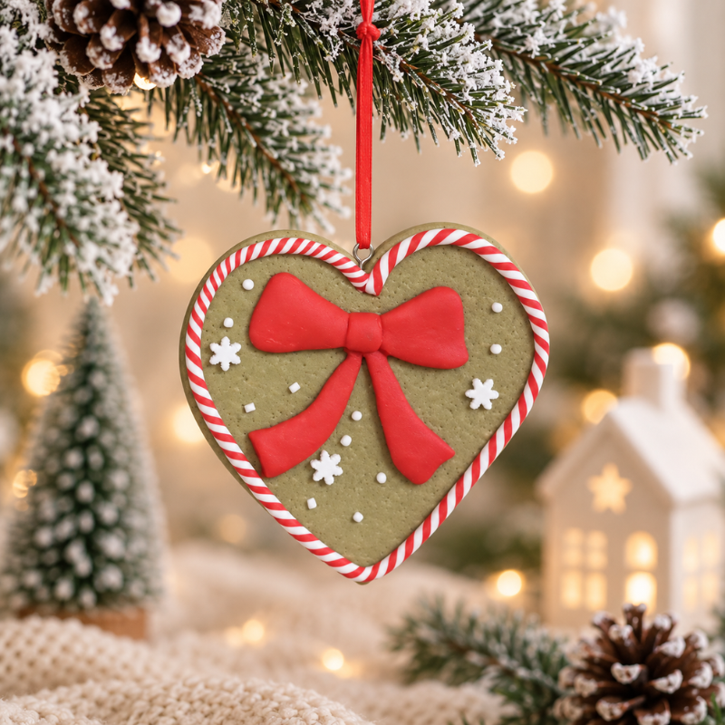 Christmas Gingerbread Hanging Heart