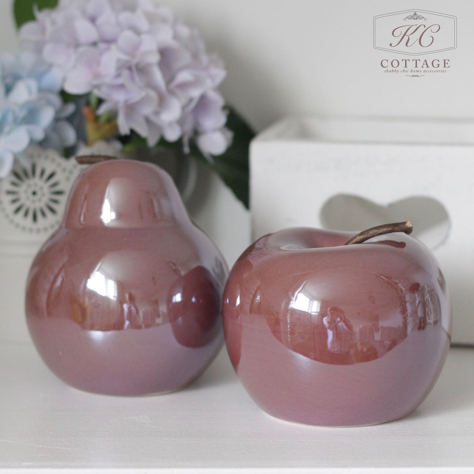 Ceramic Decorative Apple & Pear Rose Shades