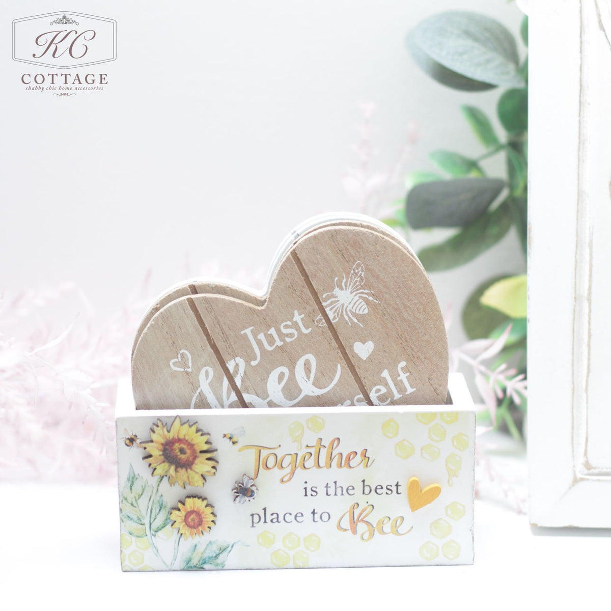 Bee Happy Coasters Set of 4