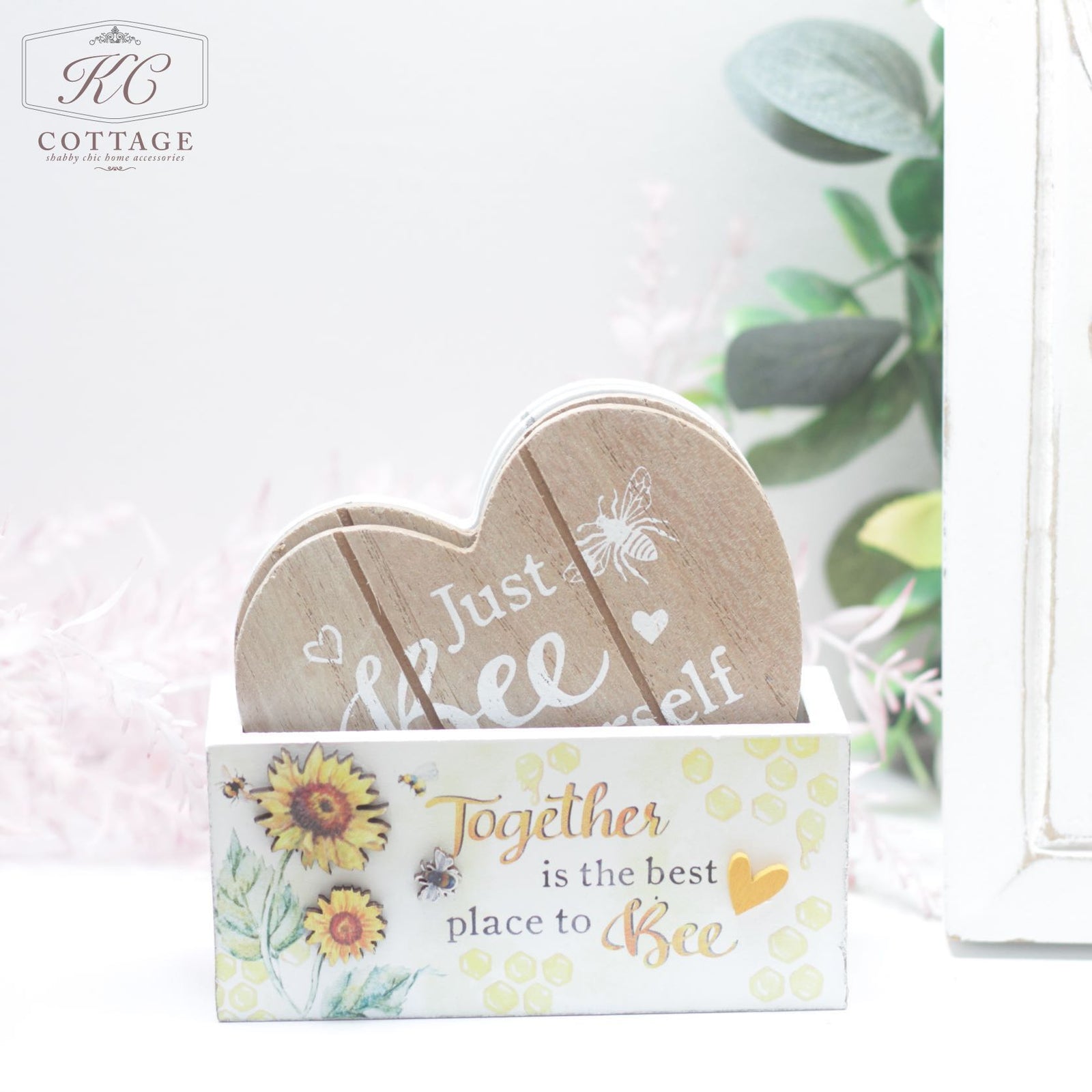 Bee Happy Coasters Set of 4