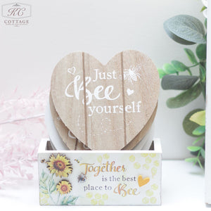 Bee Happy Coasters Set of 4