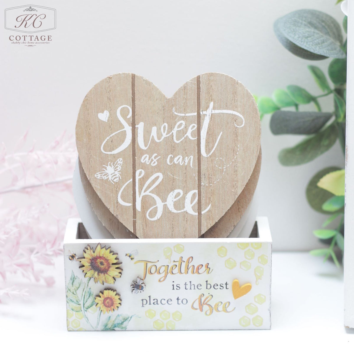 Bee Happy Coasters Set of 4