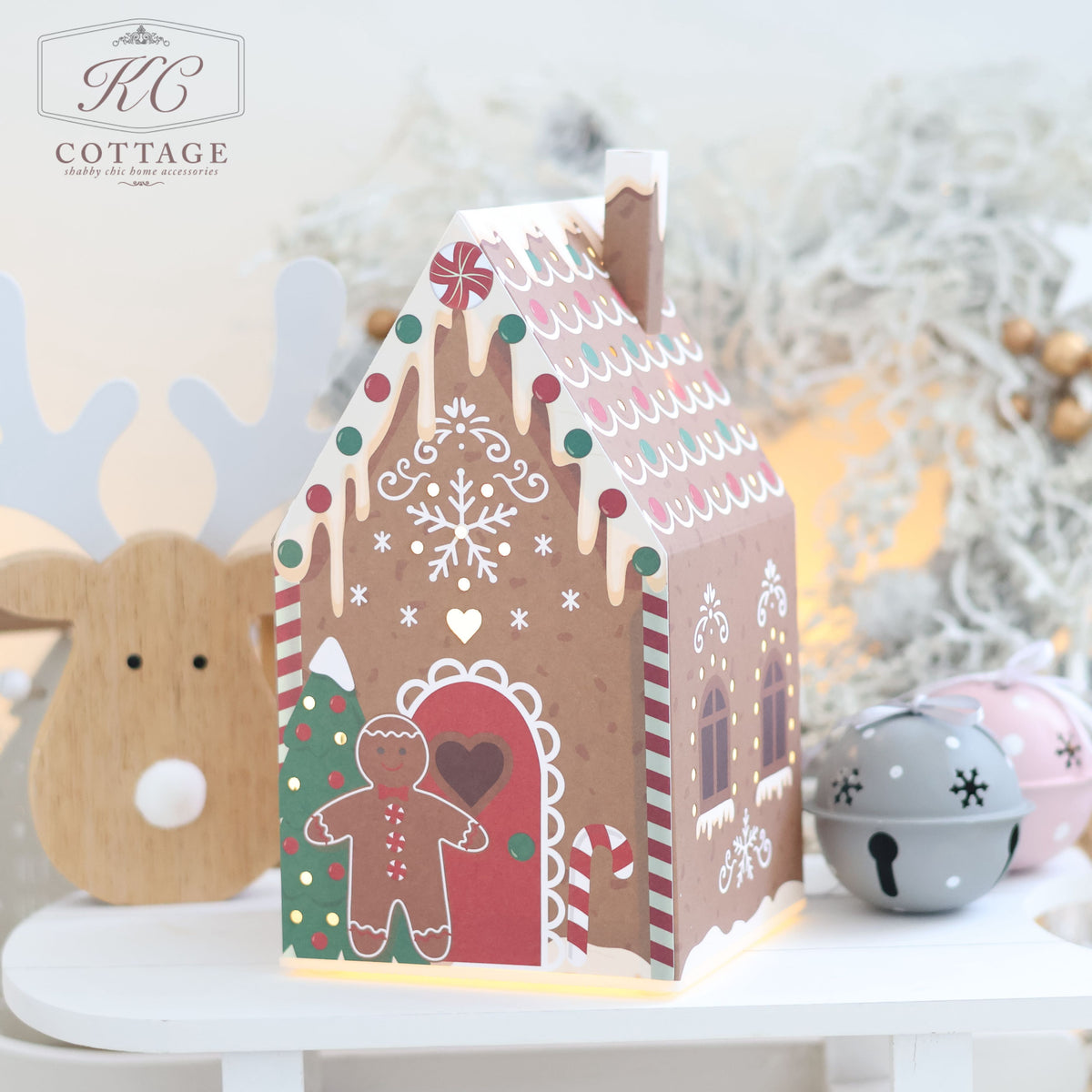 Christmas Light-up Gingerbread House