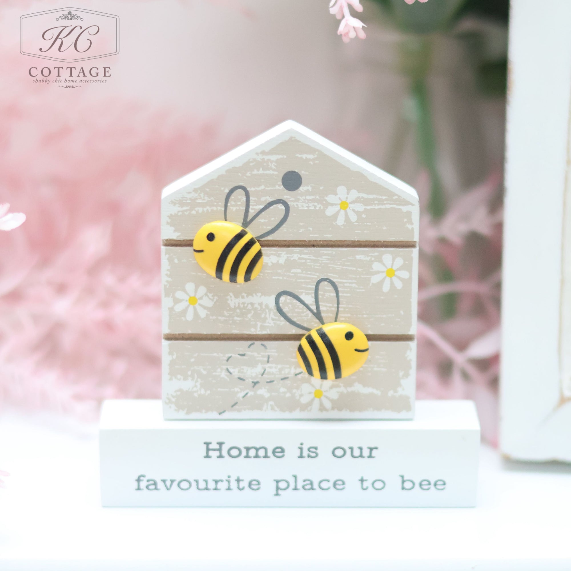 Pebble Bee Wooden Hive Home Ornament