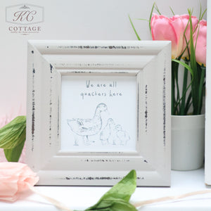 Shabby Chic Style Framed Illustrations - We are all quackers here