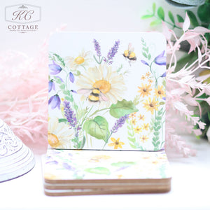 Daisy Bee Floral Coasters