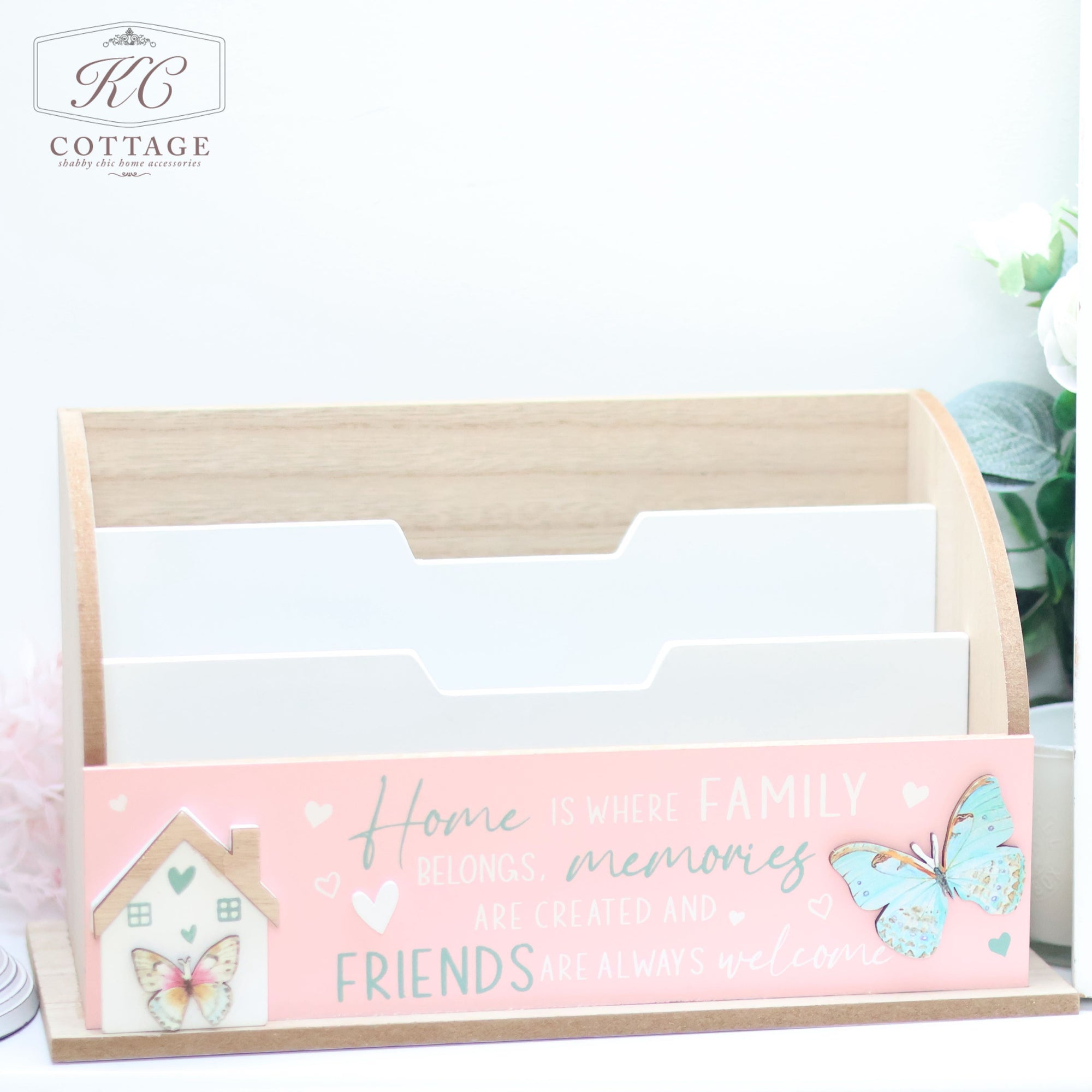 Bright Butterfly Wooden Letter Rack