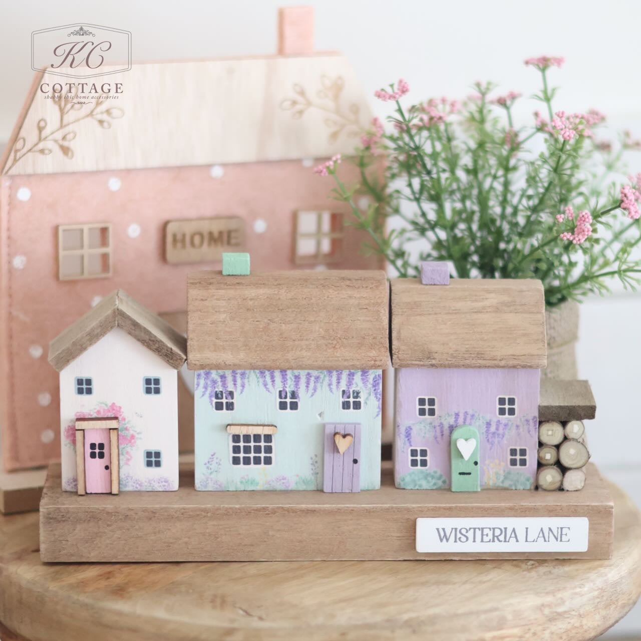 Wisteria Lane Triple Wooden House Ornament