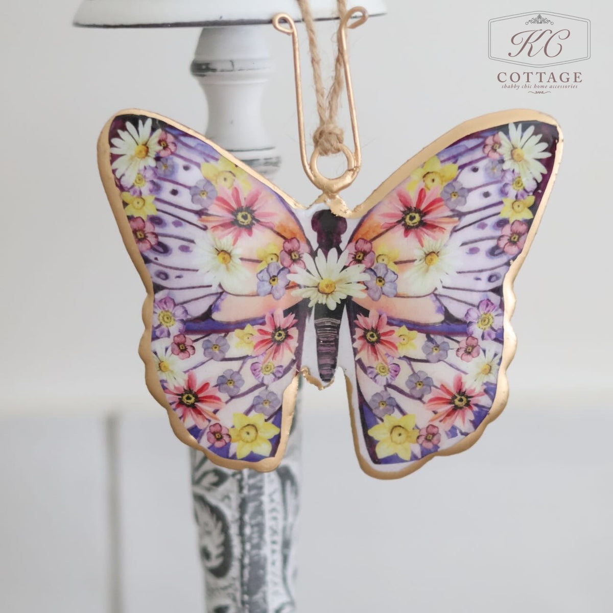 Metal Hanging Floral Butterflies