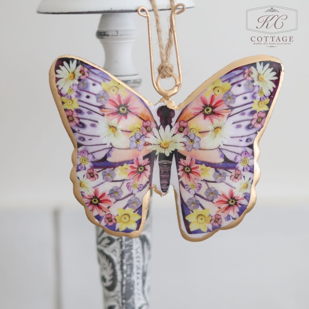 Metal Hanging Floral Butterflies