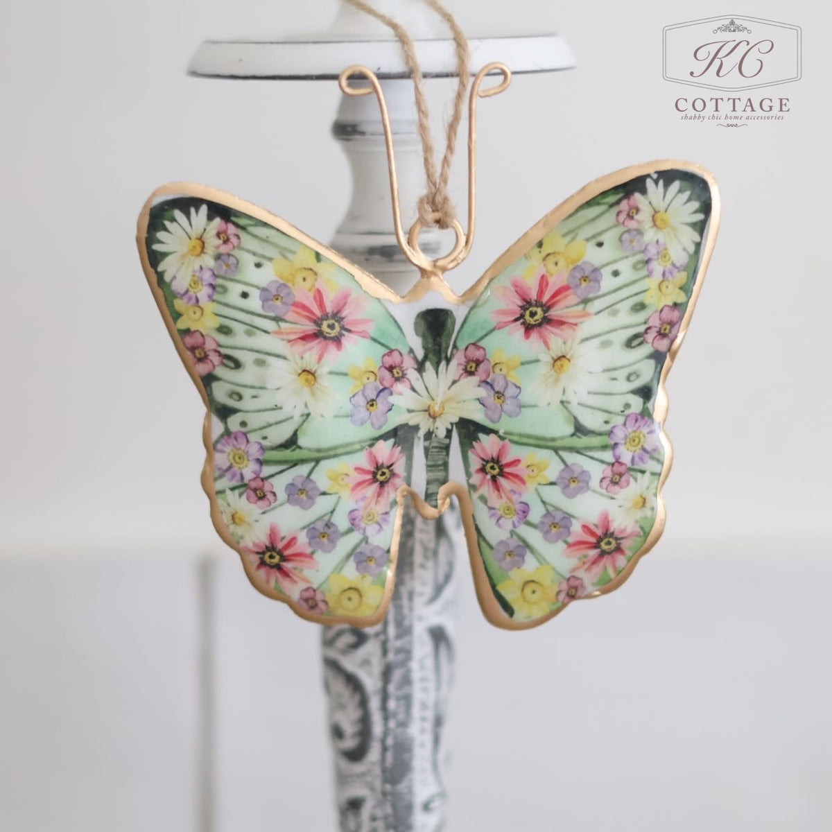 Metal Hanging Floral Butterflies