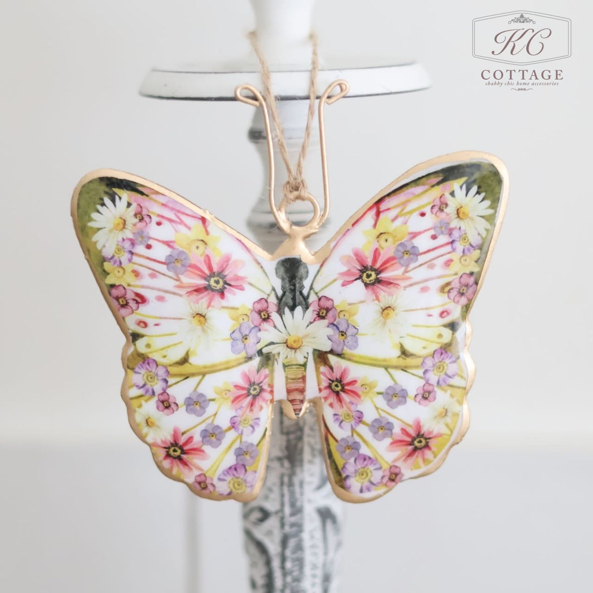 Metal Hanging Floral Butterflies