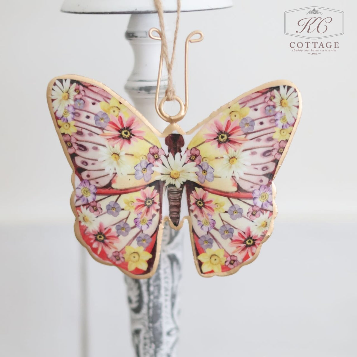 Metal Hanging Floral Butterflies