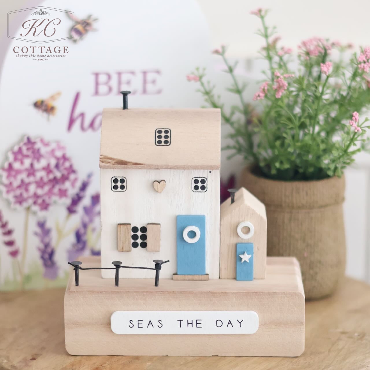 Seas The Day Wooden House Nautical Ornament