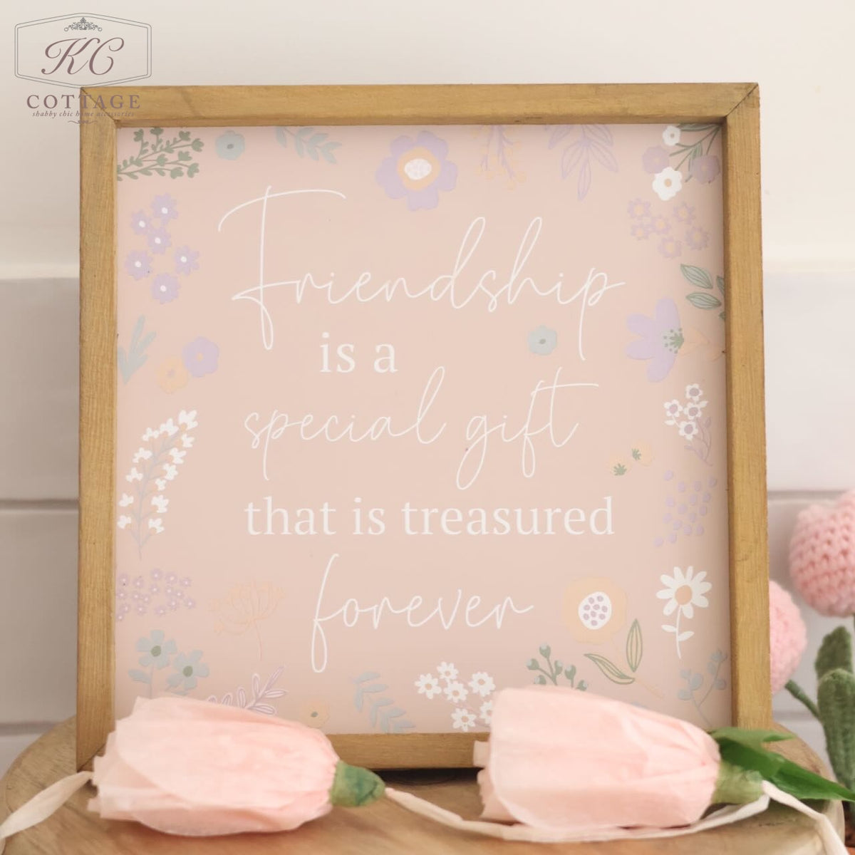 Wooden Frame Floral Signs with Sentiments