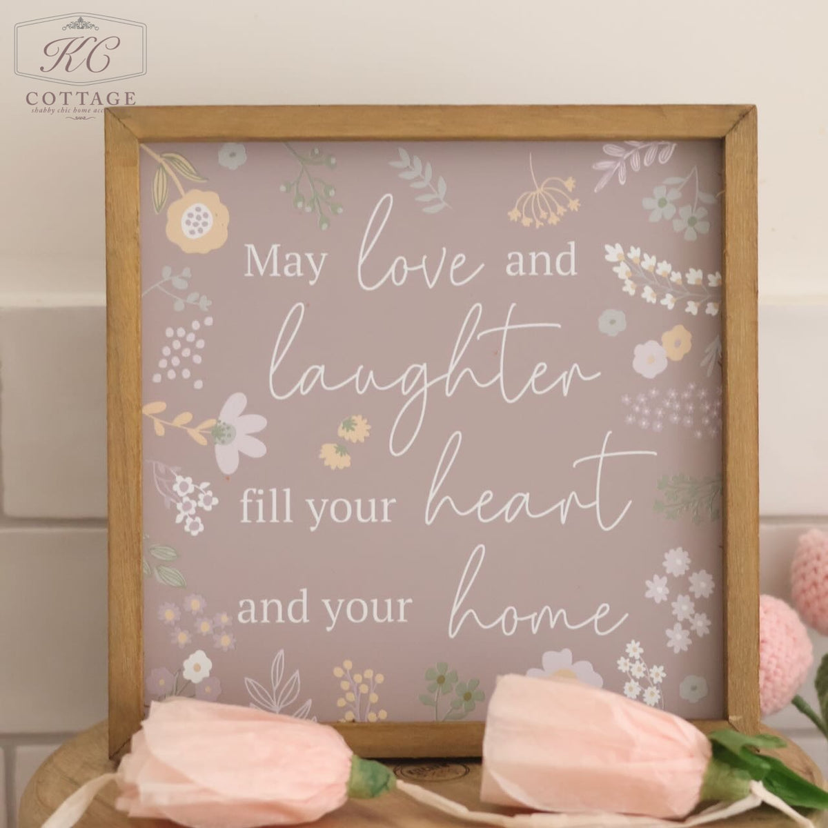 Wooden Frame Floral Signs with Sentiments