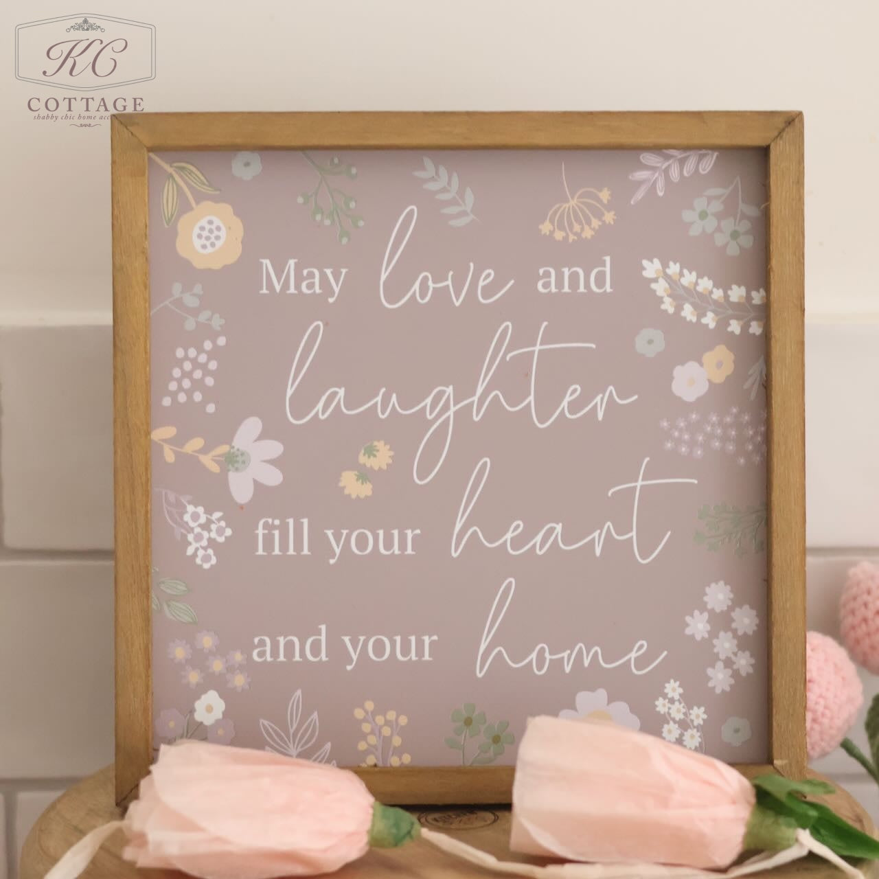 Wooden Frame Floral Signs with Sentiments