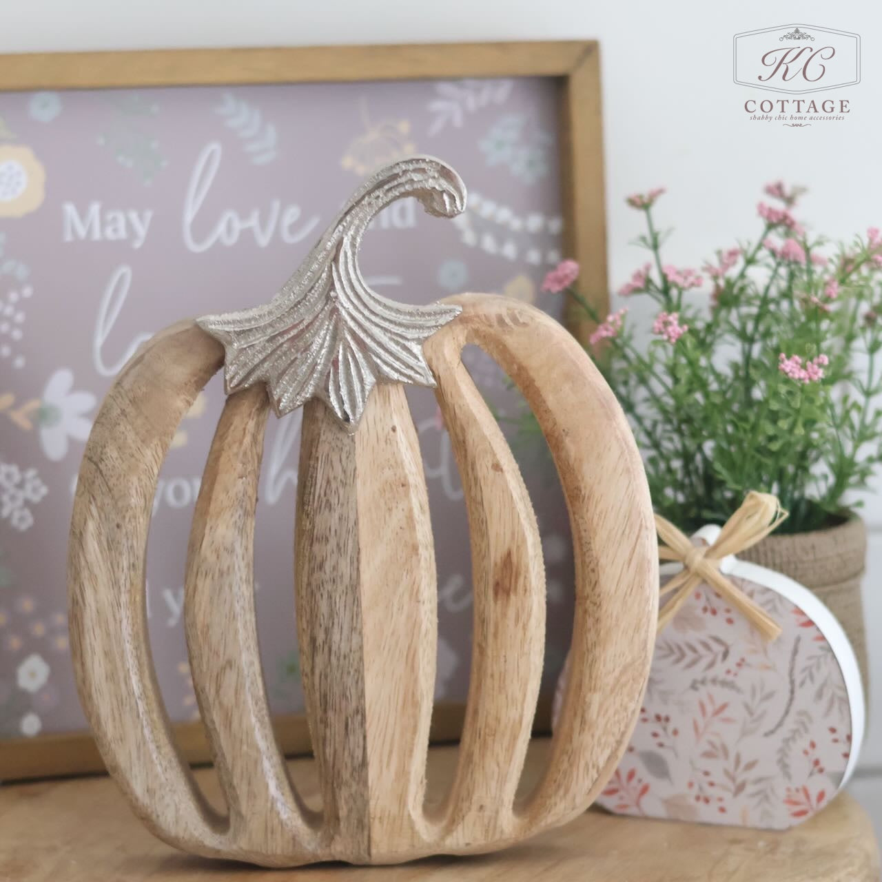 Autumn Mango Wooden Pumpkin Ornament