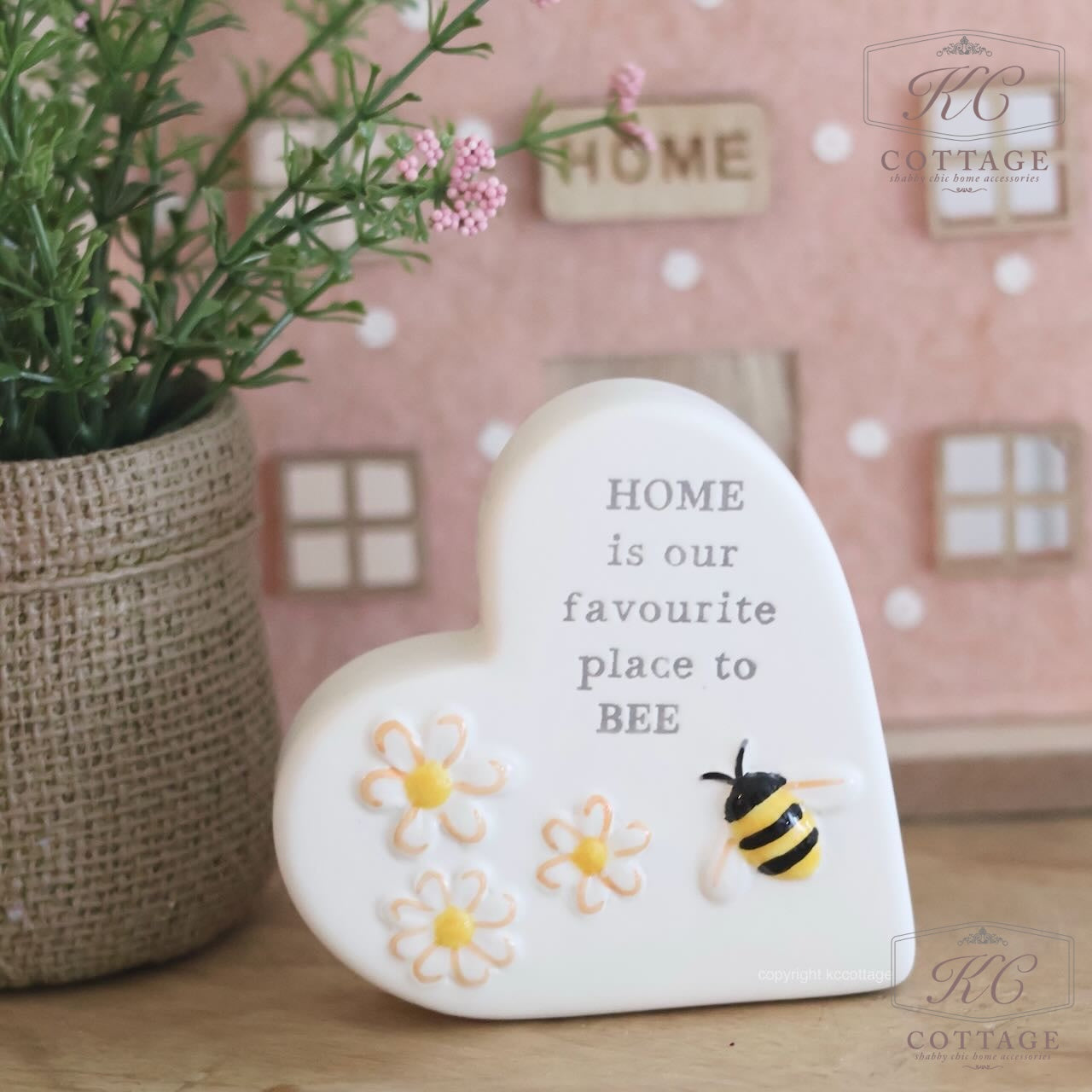 Bee Ceramic Heart Ornament