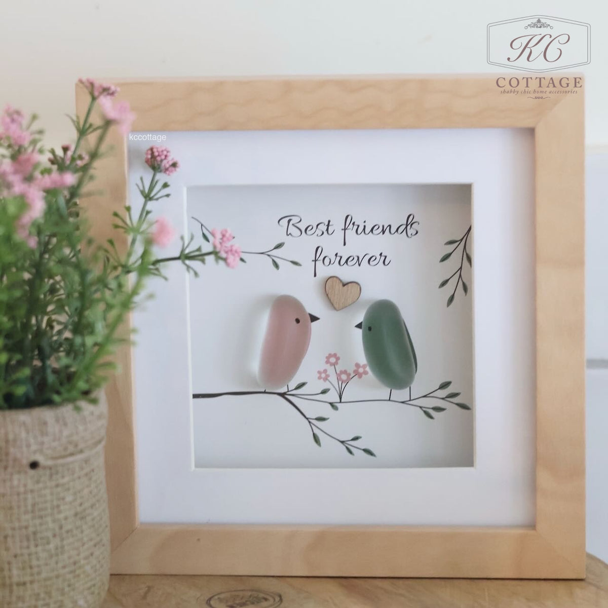 Best Friends Forever Sea Glass Birds Sign
