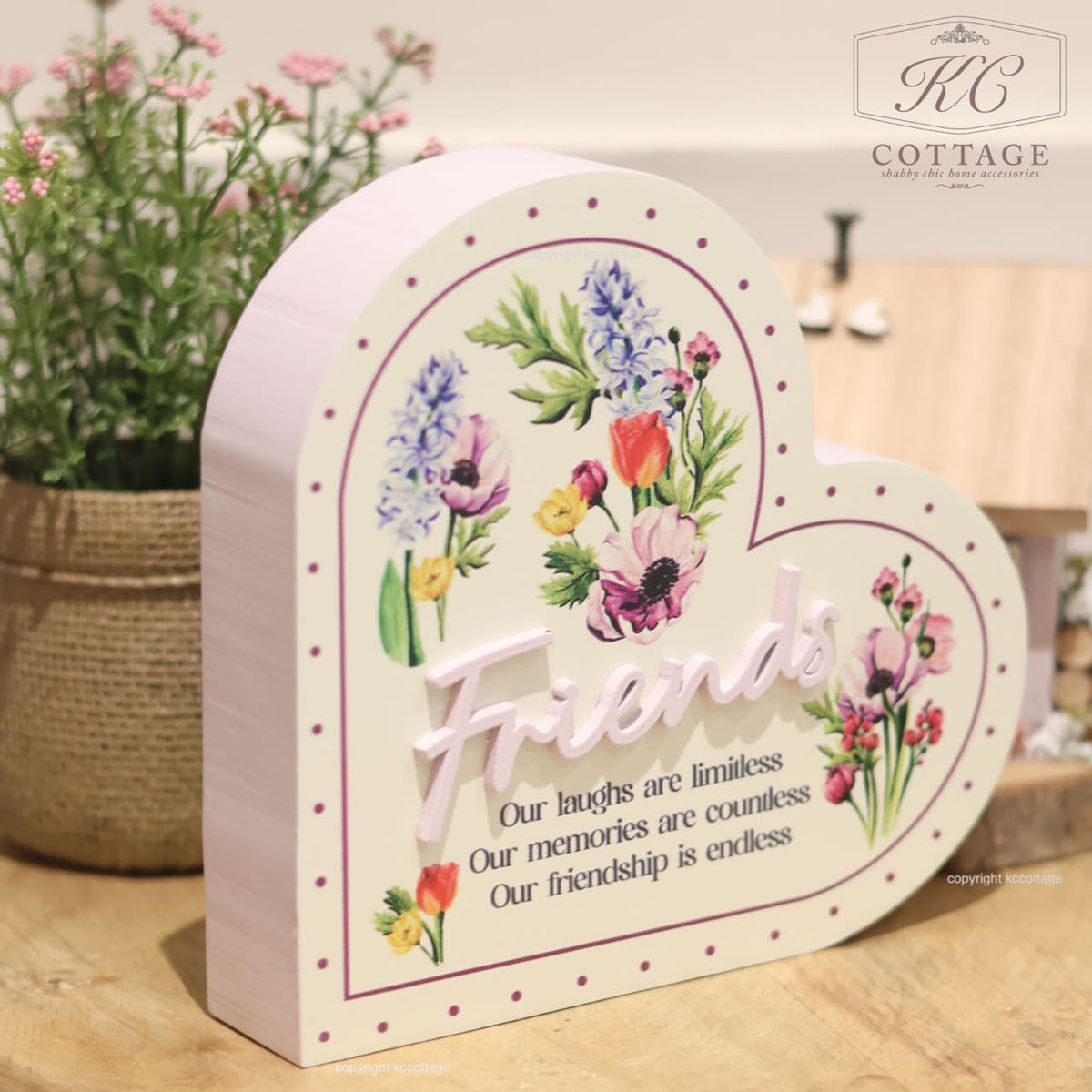Floral Wooden Sleepy Heart Friends Gift