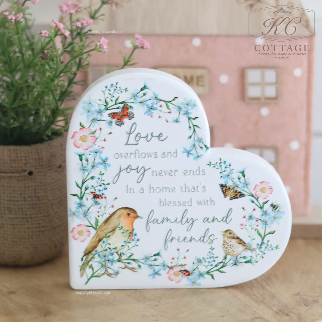 Love Family & Friends Ceramic Heart Ornament