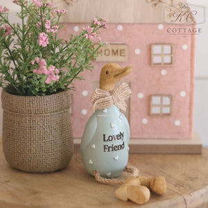 Lovely Friend Shelf Sitting Heart Embossed Duck