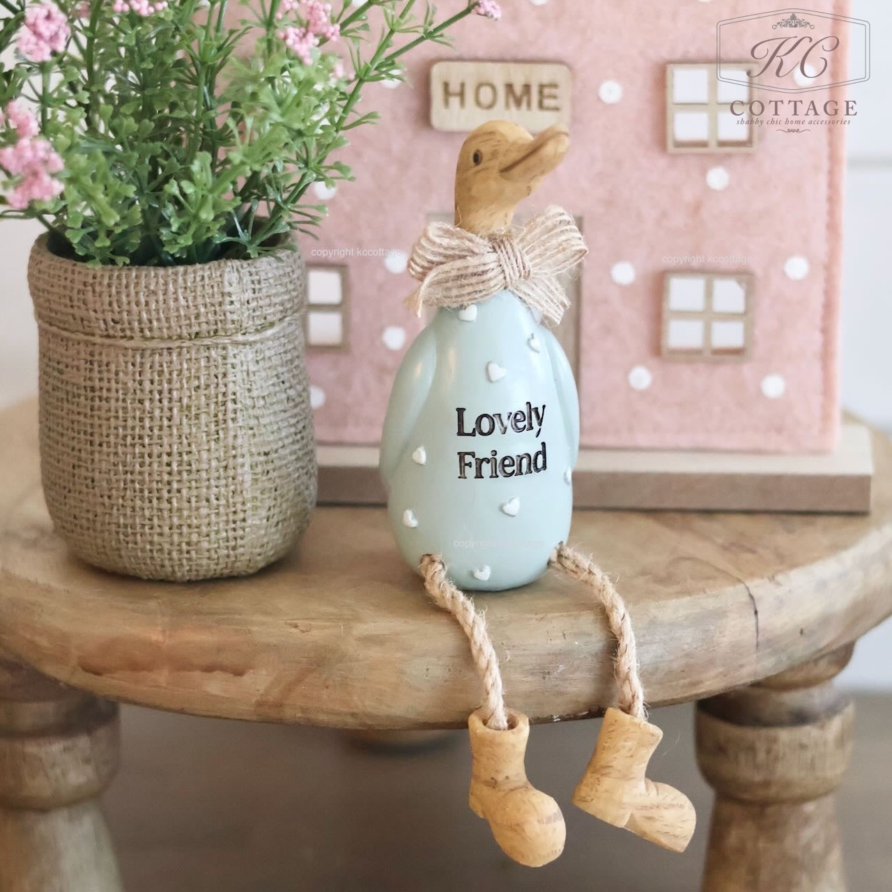 Lovely Friend Shelf Sitting Heart Embossed Duck