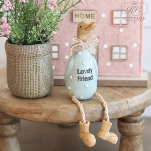 Lovely Friend Shelf Sitting Heart Embossed Duck