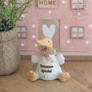 Sitting Ducks with Heart Embossed Ornaments