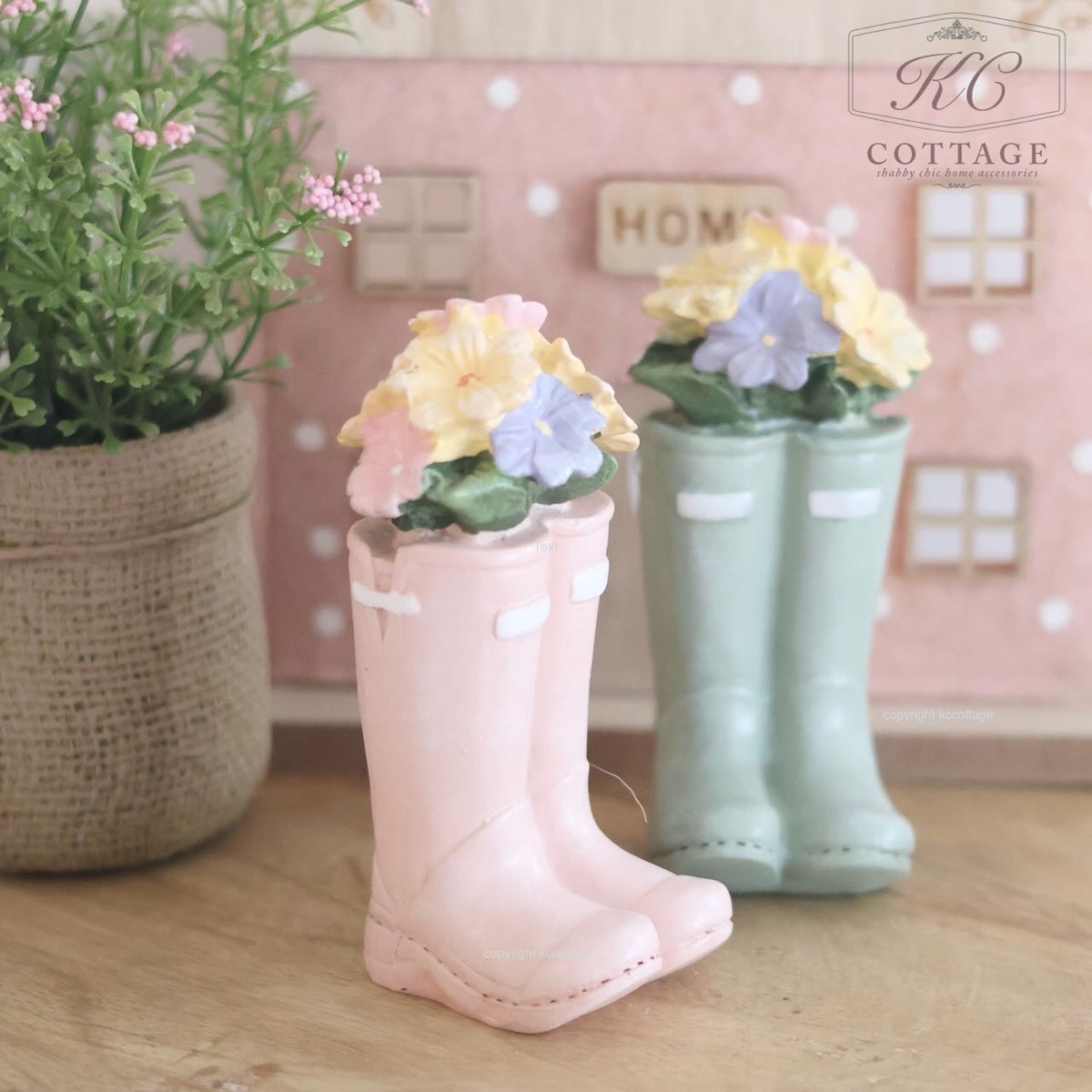 Floral Wellington Boots Ornaments