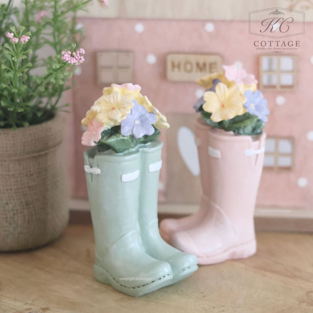 Floral Wellington Boots Ornaments