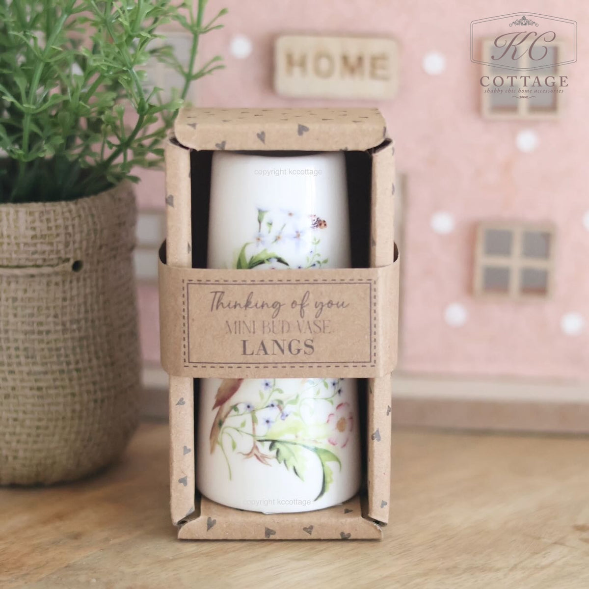 Mini Stoneware Birds Vase