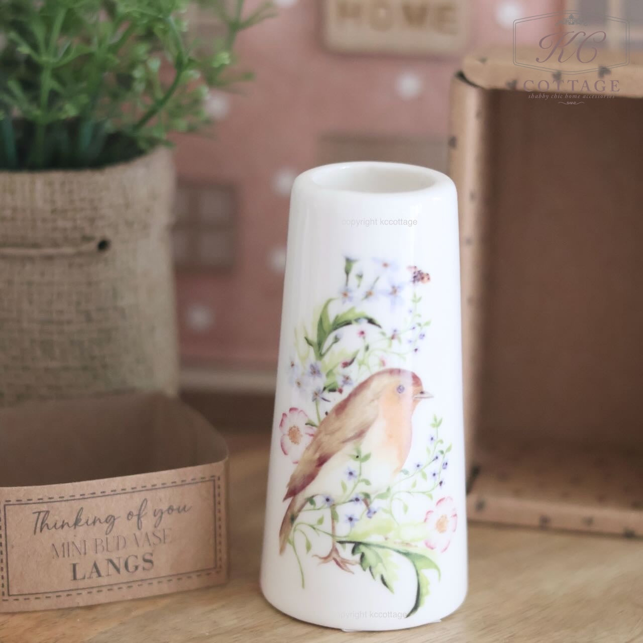 Mini Stoneware Birds Vase