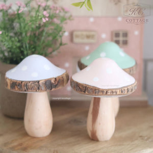 Wooden Polkadot Toadstools